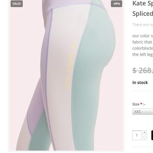 Kate Spade Color Spliced Legging Frozen Lilac NWT - Picture 12 of 13